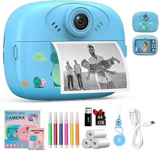 Kids Instant Print Camera  | HD Digital Camera for Children | DIY Photo & Video Camera