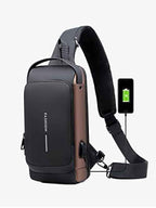 Anti-Theft Crossbody Sling Bag with USB Charging Port | Waterproof Chest Bag | Travel Shoulder Backpack