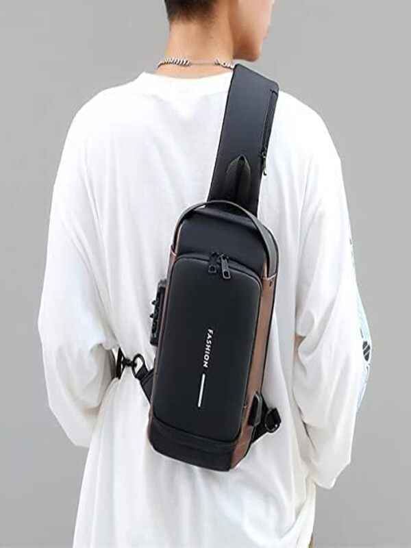 Anti-Theft Crossbody Sling Bag with USB Charging Port | Waterproof Chest Bag | Travel Shoulder Backpack
