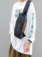 Anti-Theft Crossbody Sling Bag with USB Charging Port | Waterproof Chest Bag | Travel Shoulder Backpack