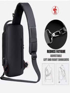 Anti-Theft Crossbody Sling Bag with USB Charging Port | Waterproof Chest Bag | Travel Shoulder Backpack