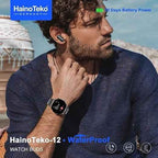 Haino Teko 12 AMOLED Smartwatch with Wireless Earbuds | Bluetooth Calling | 10-Day Battery | 3 Straps | Waterproof