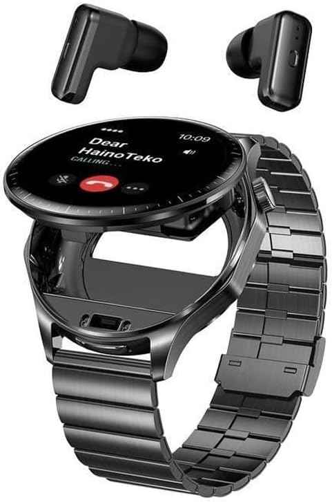 Haino Teko 12 AMOLED Smartwatch with Wireless Earbuds | Bluetooth Calling | 10-Day Battery | 3 Straps | Waterproof