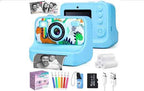 Kids Instant Print Camera 48MP | 1080P HD Digital Camera with Thermal Printer, Selfie Camera, Games & Music Player | 32GB Memory Card Included