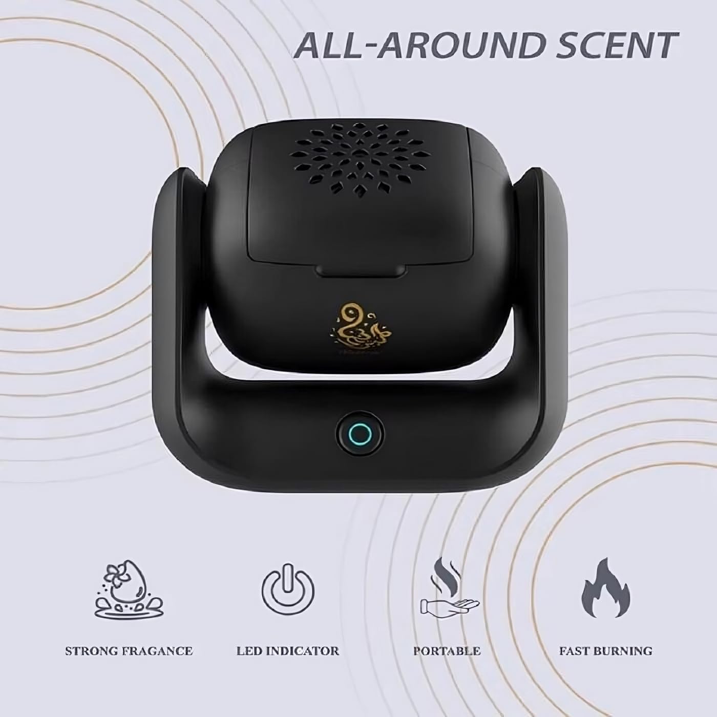 Portable Electric Bakhoor Burner | USB Rechargeable Oud Incense Burner | Smokeless Arabic Incense Diffuser for Home, Office & Car