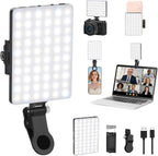 60 LED High Power Rechargeable Clip Fill Video Light with Front & Back Clip, 3 Light Modes