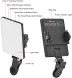 60 LED High Power Rechargeable Clip Fill Video Light with Front & Back Clip, 3 Light Modes