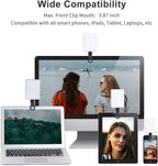 60 LED High Power Rechargeable Clip Fill Video Light with Front & Back Clip, 3 Light Modes
