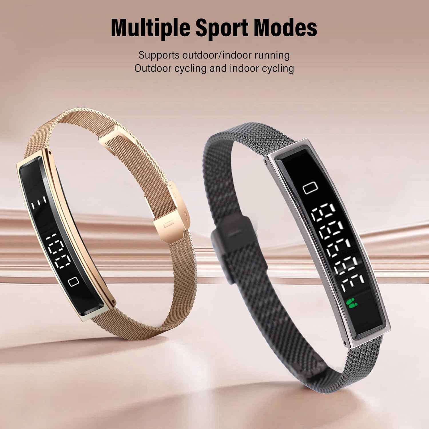 Smart Bracelet Fitness Tracker, Health Tracker Bracelet Water Proof for Women Men, Visuali