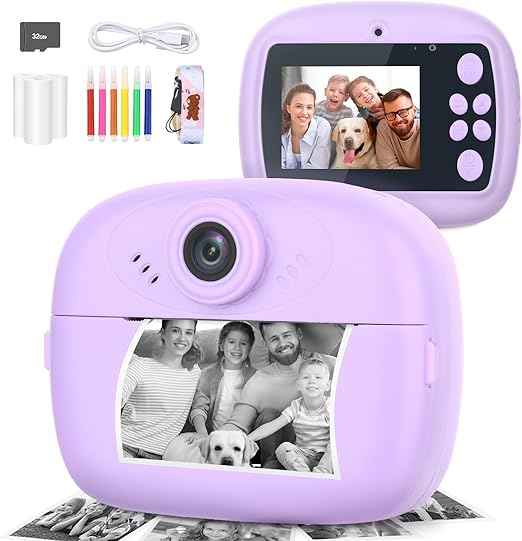 Digital Instant Print Camera for Kids | Educational Toy Camera with Selfie & Video