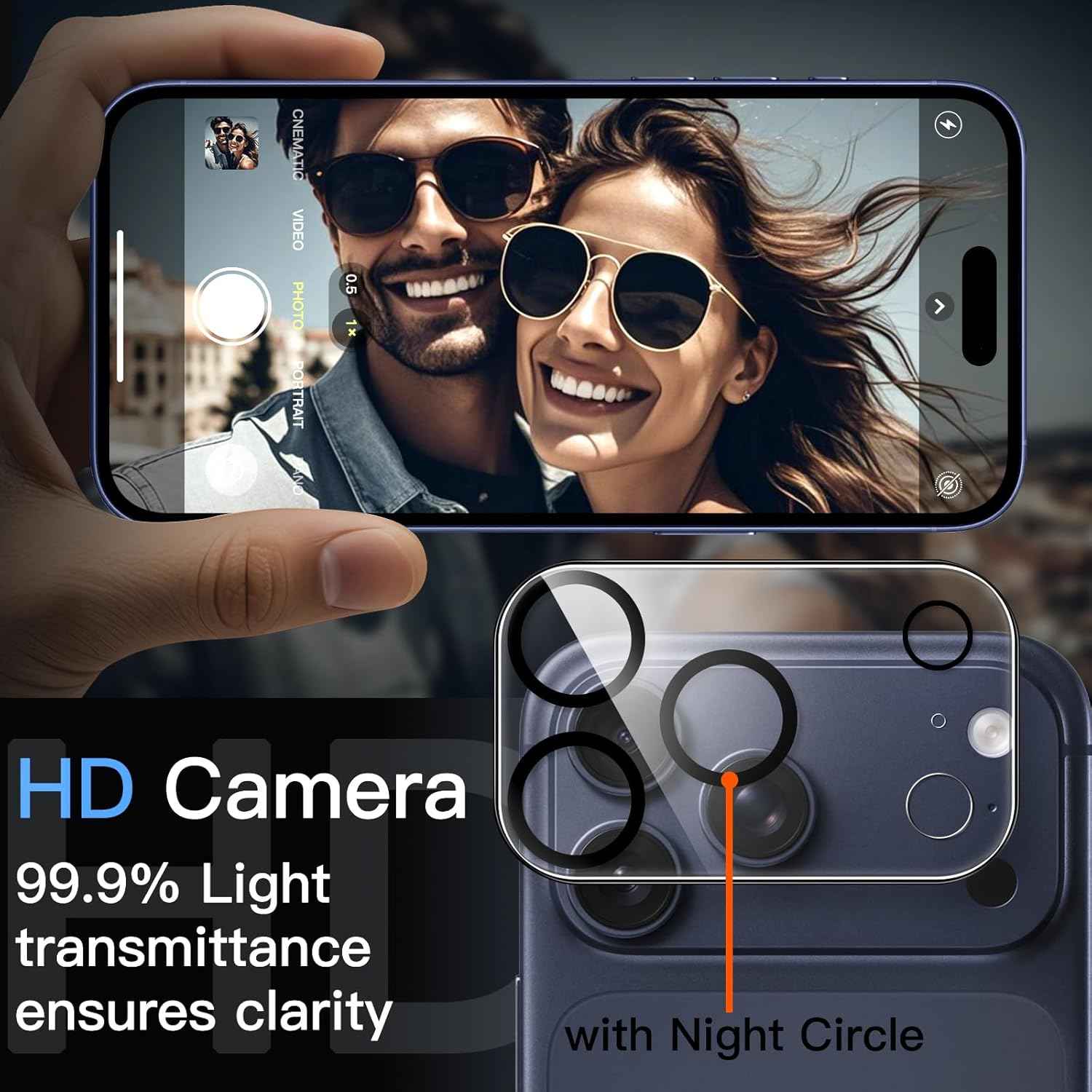 Camera Lens Protector for iPhone 17 Pro Max 6.9-Inch, 9H Tempered Glass, Anti-Scratch, Case F