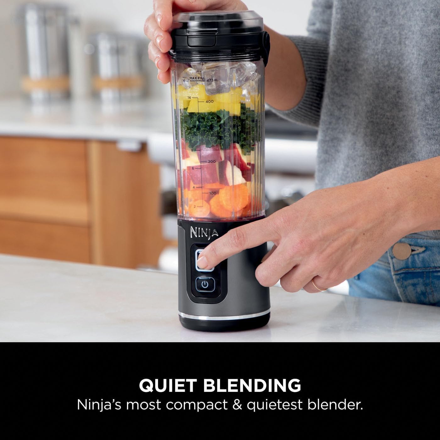 Ninja Blast Portable USB Rechargeable Blender | Cordless Personal Smoothie Maker | 530ml Travel Blender