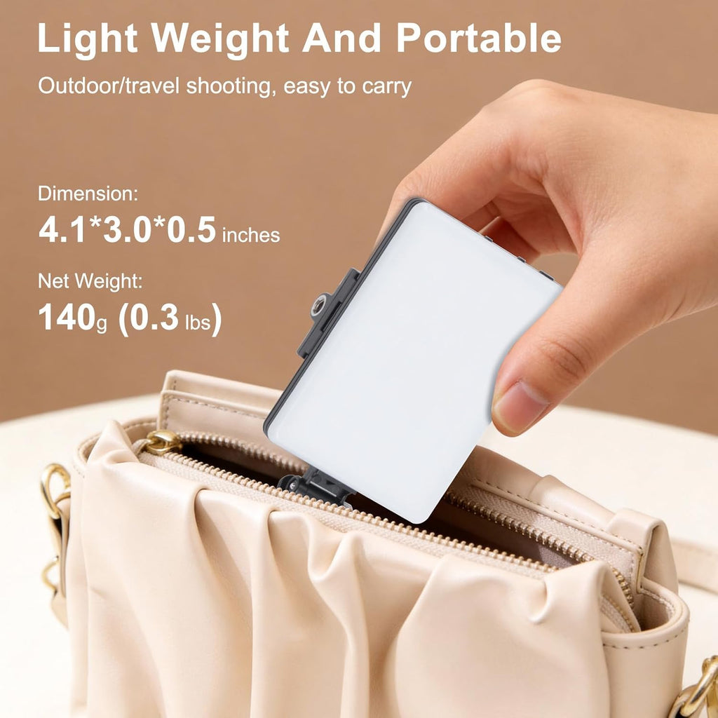 60 LED High Power Rechargeable Clip Fill Video Light with Front & Back Clip, 3 Light Modes