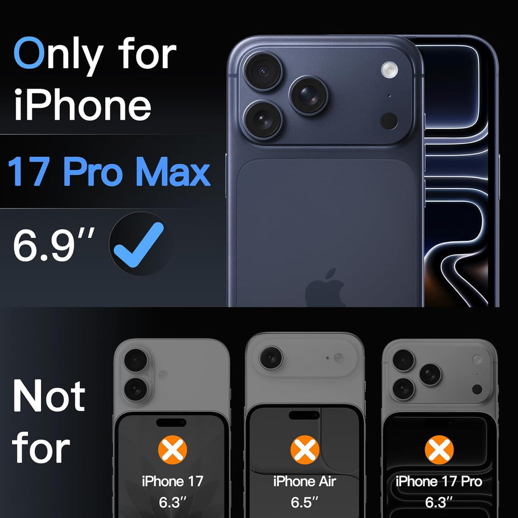 Camera Lens Protector for iPhone 17 Pro Max 6.9-Inch, 9H Tempered Glass, Anti-Scratch, Case F