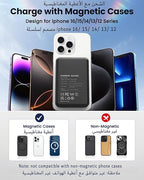 Magnetic Power Bank 12000mAh for MagSafe, Wireless Portable Charger for iPhone 16/15/14/13/12 Series
