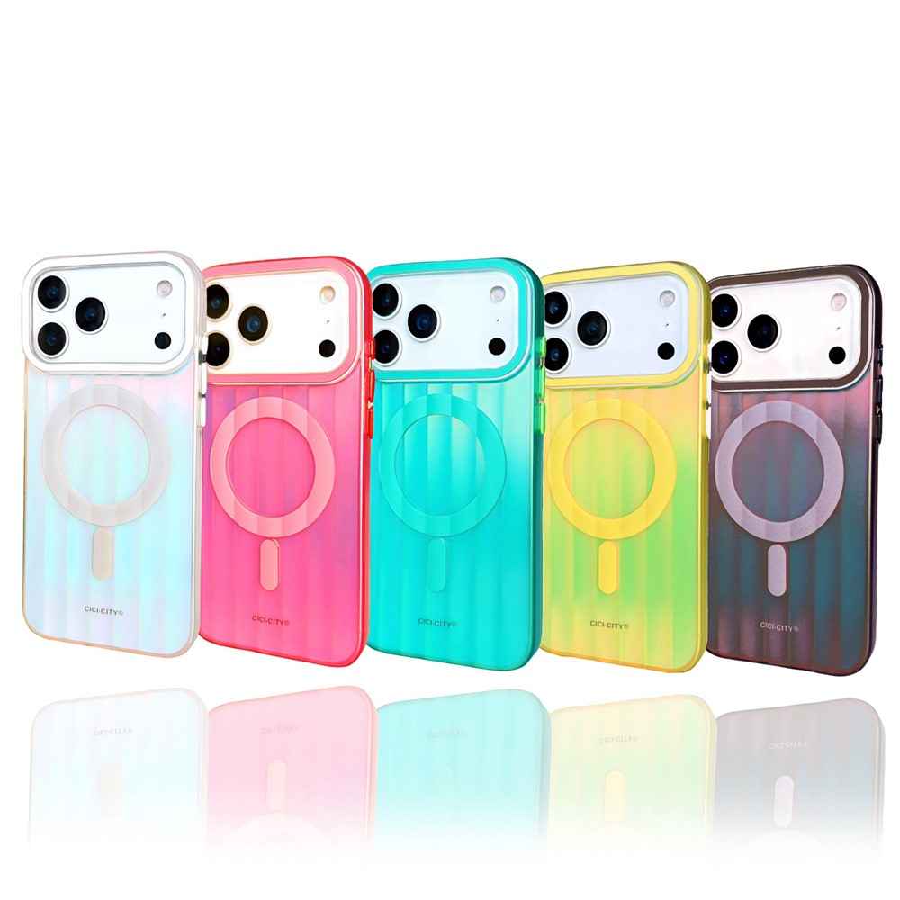 MagSafe Magnetic Shockproof Phone Case with Camera Lens Protection & Transparent Gradient Design for iPhone