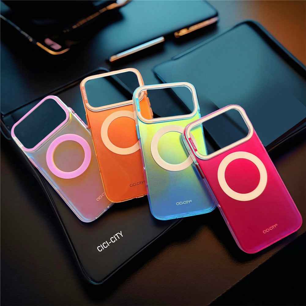 MagSafe Magnetic Shockproof Phone Case with Camera Lens Protection & Transparent Gradient Design for iPhone