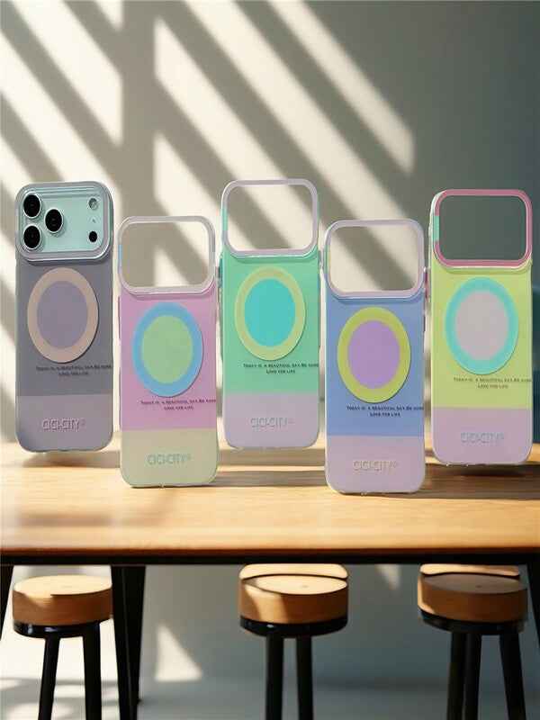MagSafe Magnetic Shockproof Phone Case with Camera Lens Protection & Transparent Gradient Design for iPhone
