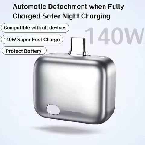 Smart Auto Cut-Off USB-C Charging Adapter | 140W Fast Charging Battery Protector | Automatic Power Off Charger