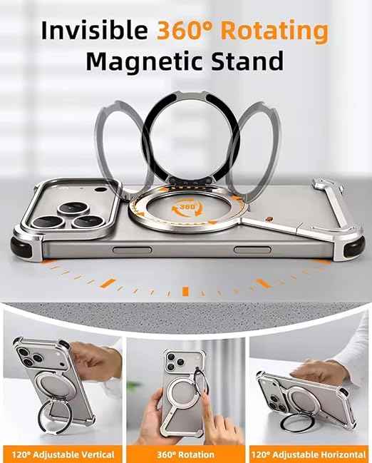 Luxury Magnetic Stand Case for iPhone | 360° Rotating Kickstand