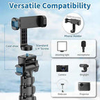 170cm Adjustable Camera & Phone Tripod Stand with Wireless Remote | Aluminum Selfie Stick Tripod for Smartphones, DSLR Cameras & Content Creation