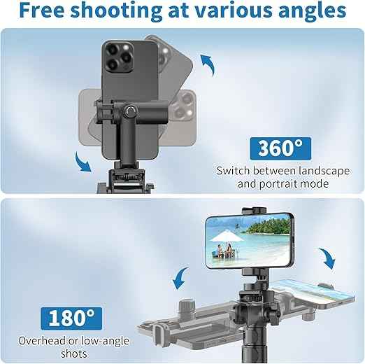 170cm Adjustable Camera & Phone Tripod Stand with Wireless Remote | Aluminum Selfie Stick Tripod for Smartphones, DSLR Cameras & Content Creation
