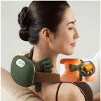 Portable Neck & Shoulder Massager with Heat | Deep Tissue Kneading Massage Pillow | USB Rechargeable Body Massager