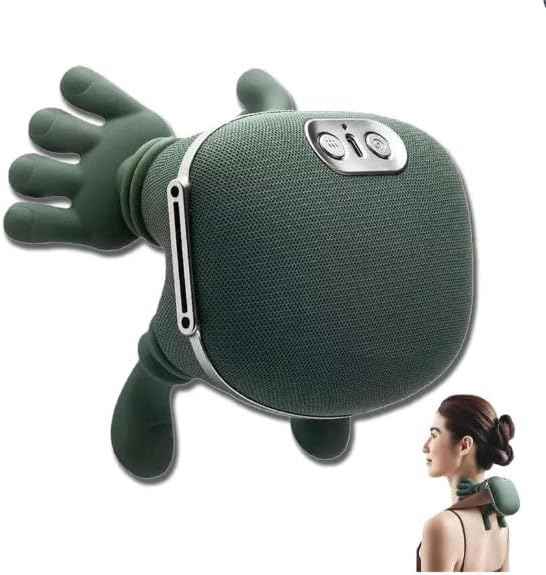 Portable Neck & Shoulder Massager with Heat | Deep Tissue Kneading Massage Pillow | USB Rechargeable Body Massager