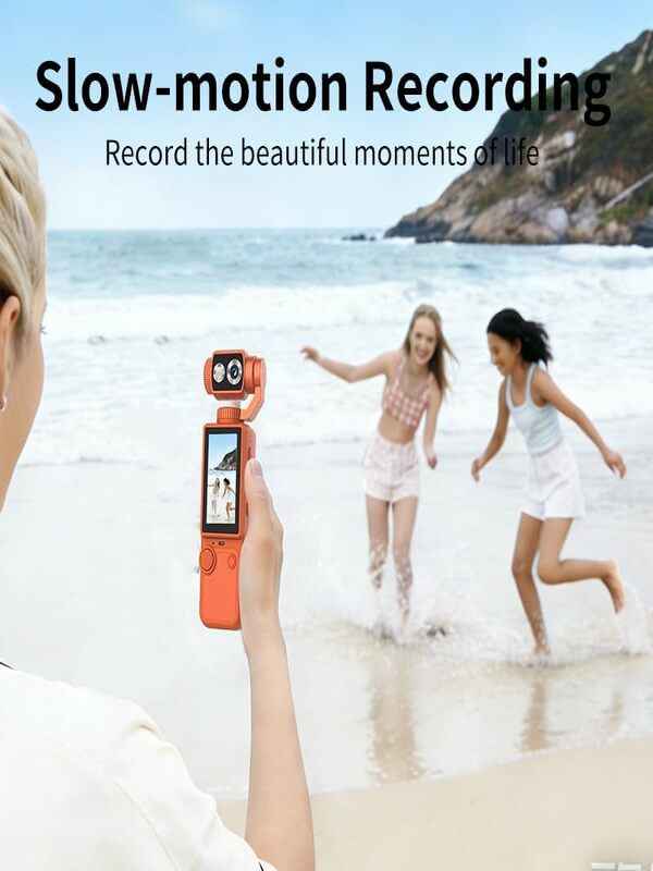 4K Mini Gimbal Action Camera | 3-Axis Stabilized Vlogging Camera with Touchscreen & AI Tracking