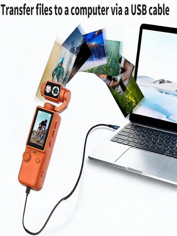 4K Mini Gimbal Action Camera | 3-Axis Stabilized Vlogging Camera with Touchscreen & AI Tracking