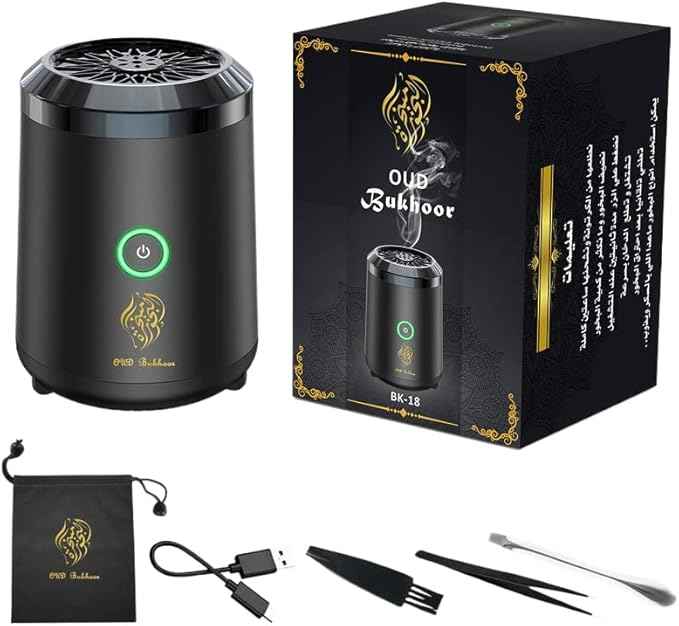 USB Rechargeable Electric Bakhoor Burner | Portable Oud Incense Burner | Smokeless Arabic Incense Diffuser for Home, Office & Car