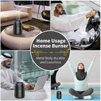 USB Rechargeable Electric Bakhoor Burner | Portable Oud Incense Burner | Smokeless Arabic Incense Diffuser for Home, Office & Car
