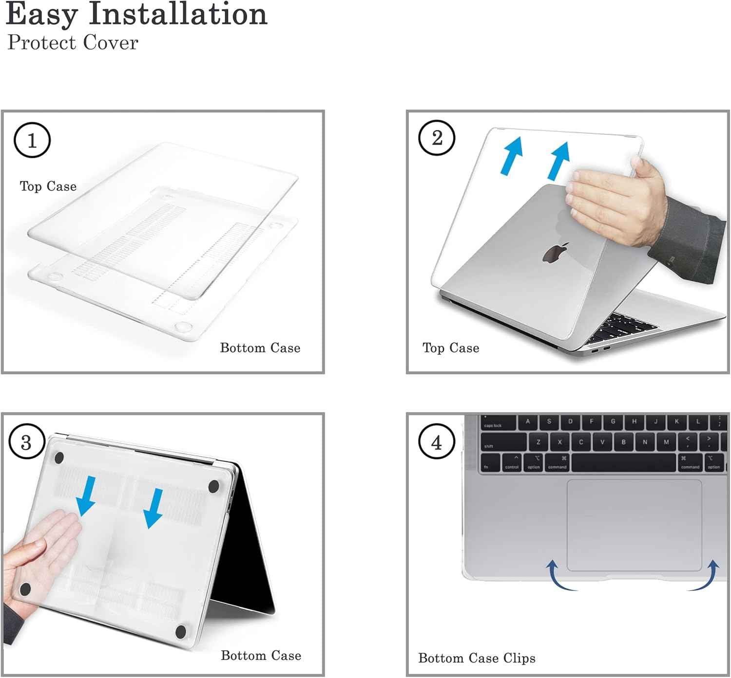 MacBook Air 13 inch Crystal Clear Case 2020 2019 2018 A2337 M1 A2179 A1932, Plastic Hard