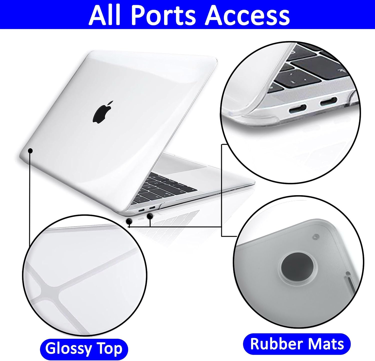 MacBook Air 13 inch Crystal Clear Case 2020 2019 2018 A2337 M1 A2179 A1932, Plastic Hard